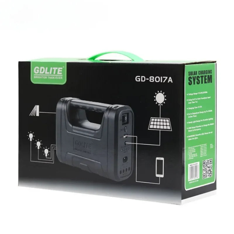 gdlite gd 8017 portable solar lighting system kits Photovoltaic emergency light with 5V usb out-put