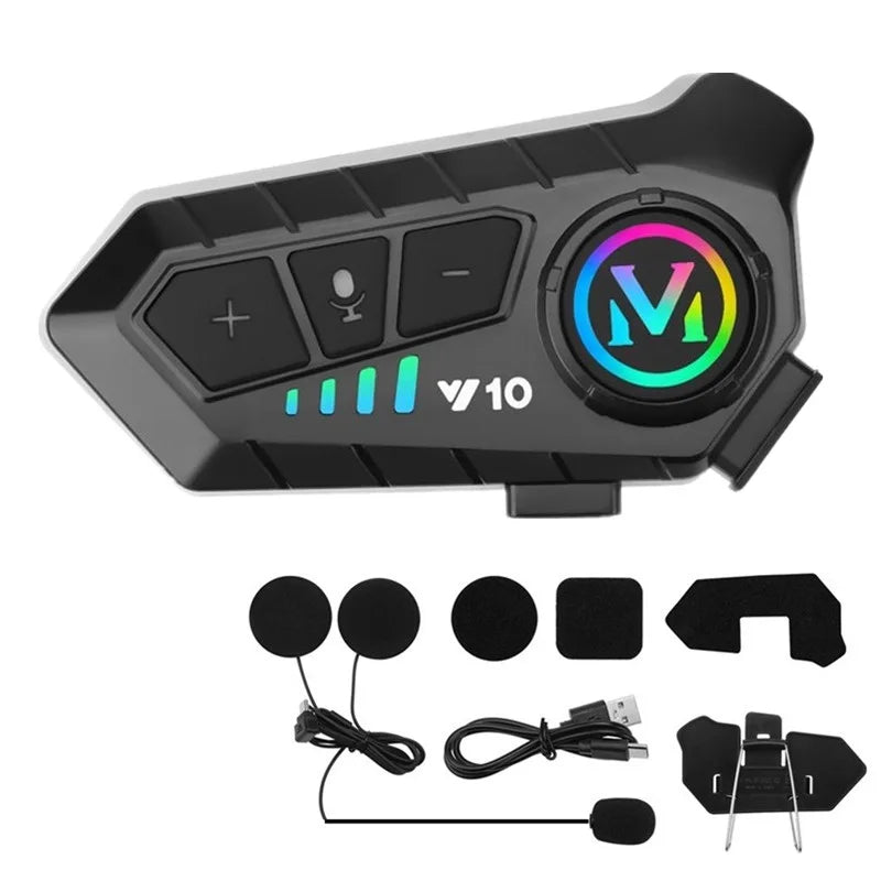 Motorcycle Helmet Headset Y10 Wireless Headphone Voice Control Earphone Handsfree Call MP3 Player Speaker Kit