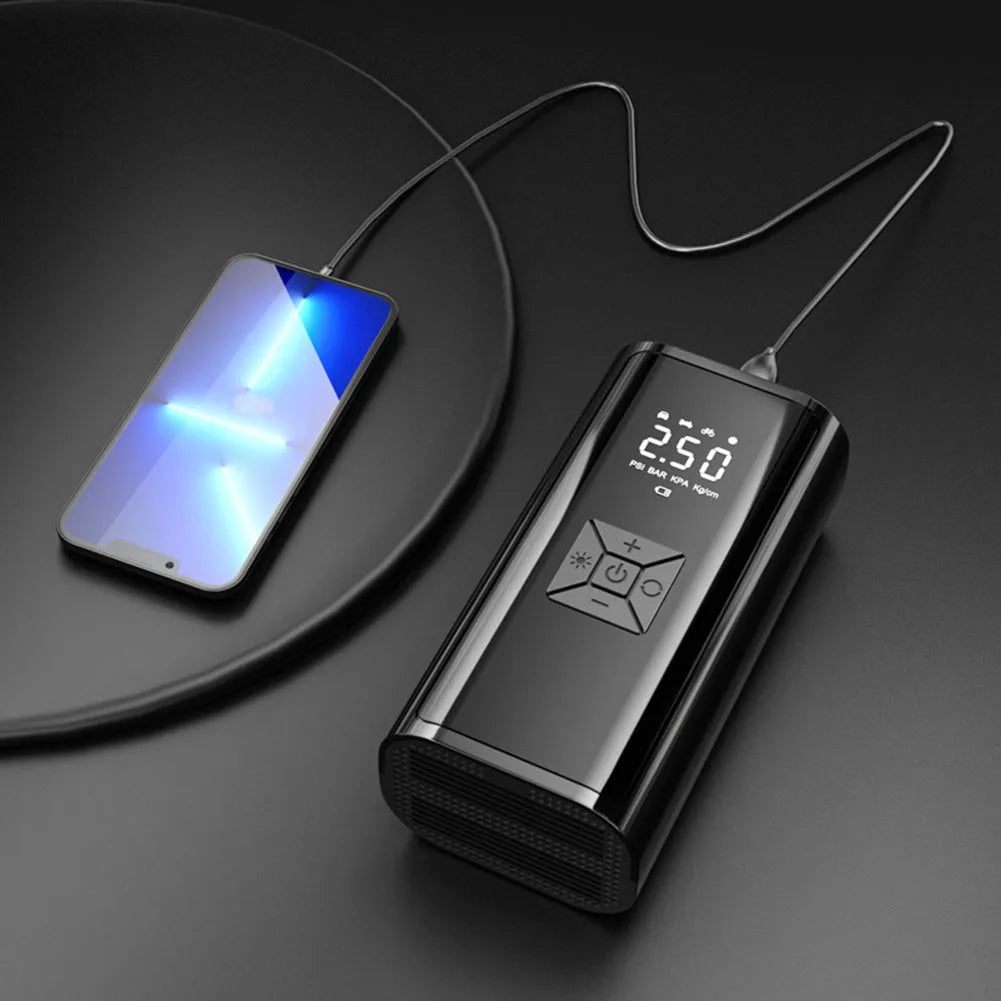 Digital Display Compressor Portable Tire Inflator Travel Use Usb Rechargeable Air Compressor Automotive Air Pump