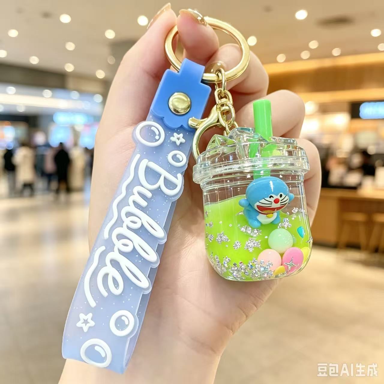 Floating Quicksand Key Chain Transparent Quicksand Key Holder Pvc Key Chain Pendant Decorative Bag Charm For Festivals
