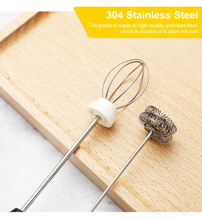 Portable Milk Frother USB Rechargeable Handheld Blender Foamer High Speeds Drink Maker Whisk Mixer For Coffee Cappuccino Cream