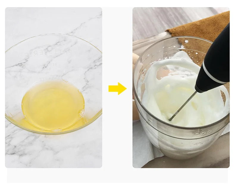 Portable Milk Frother USB Rechargeable Handheld Blender Foamer High Speeds Drink Maker Whisk Mixer For Coffee Cappuccino Cream