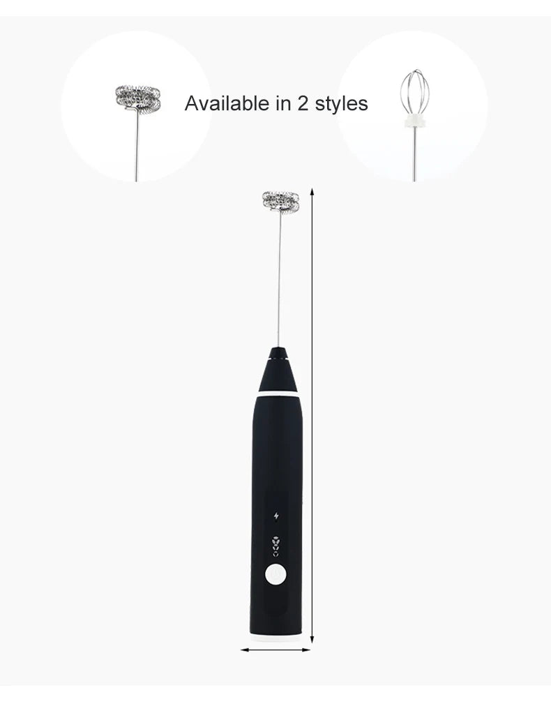 Portable Milk Frother USB Rechargeable Handheld Blender Foamer High Speeds Drink Maker Whisk Mixer For Coffee Cappuccino Cream