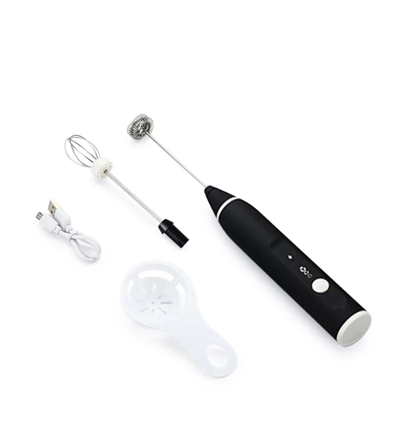 Portable Milk Frother USB Rechargeable Handheld Blender Foamer High Speeds Drink Maker Whisk Mixer For Coffee Cappuccino Cream