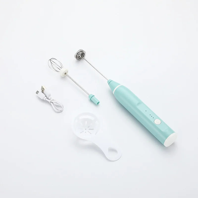 Portable Milk Frother USB Rechargeable Handheld Blender Foamer High Speeds Drink Maker Whisk Mixer For Coffee Cappuccino Cream