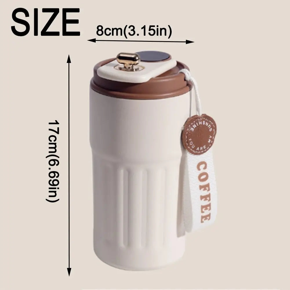 Vacuum Flask 450ML Thermal Water Bottle Creative Portable Coffee Thermos Cup Double Wall Digital Drinking Bottle Travel