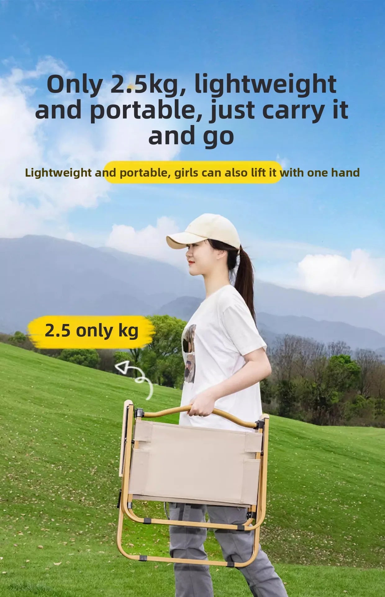 Outdoor folding chair Kermit chair camping fishing stool beach chair folding portable stool table and chair