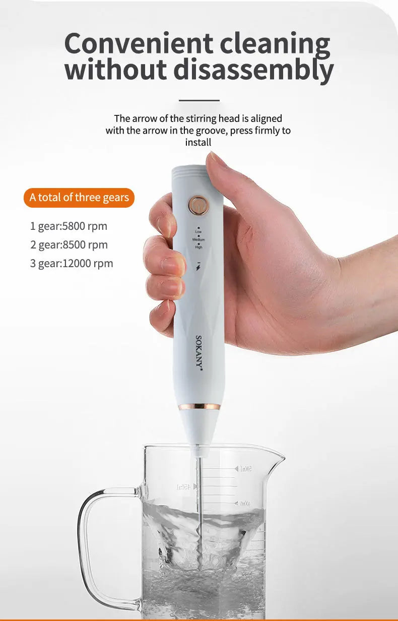 SOKANY201A Handheld Electric Eggbeater Home Cooking Machine Portable Coffee Mixer Small Appliance for Kitchen