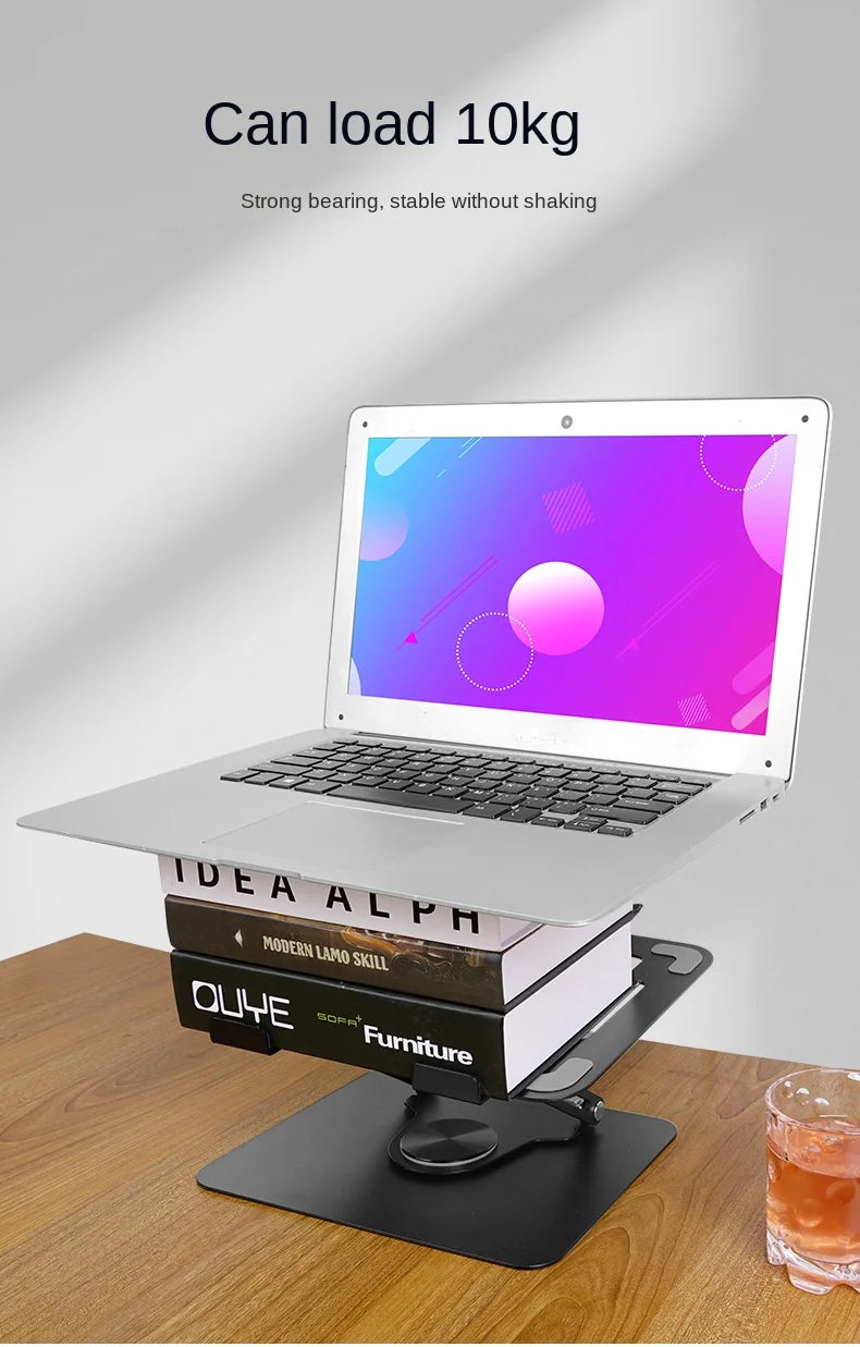 360 Degree Rotatable Carbon Steel Laptop Folding Portable Stand Tablet Desktop Lift Heightening Heat Dissipation Portable Stand