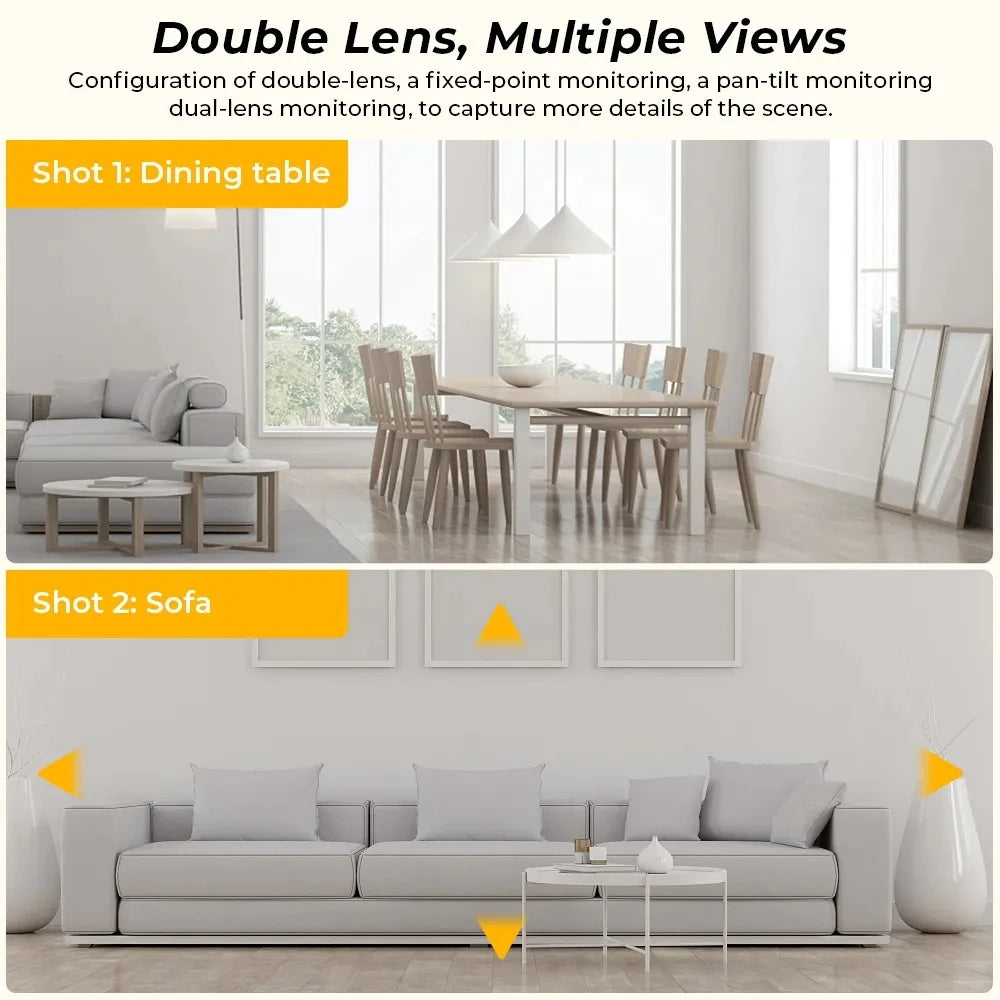 V380 Pro Dual Lens 4MP Wireless Dome Camera WIFI Home Smart Protection Wireless CCTV Indoor Camera Two Way Audio