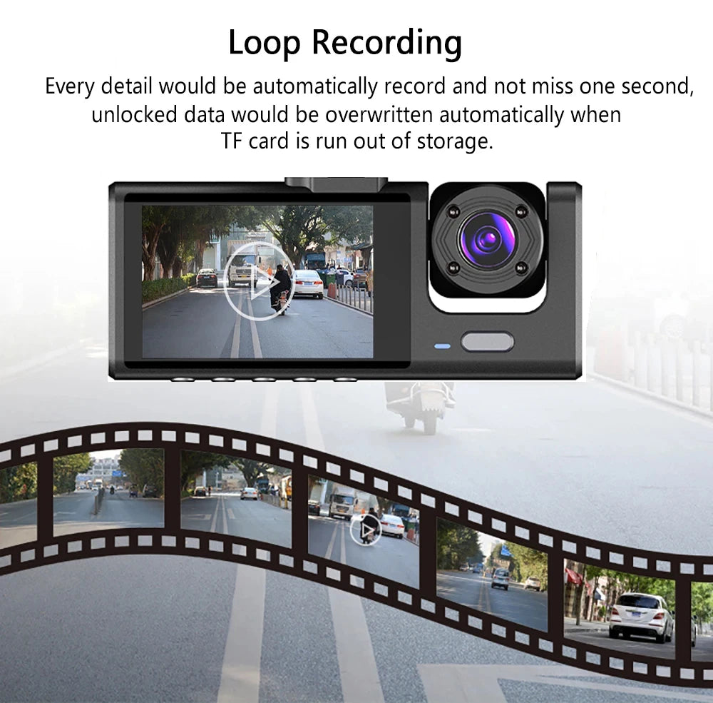 A22 1080P DVR Car Recorder 2-inch Screen Front and Rear Cameras Car Recorder 32G/64g Supports Night Vision Loop