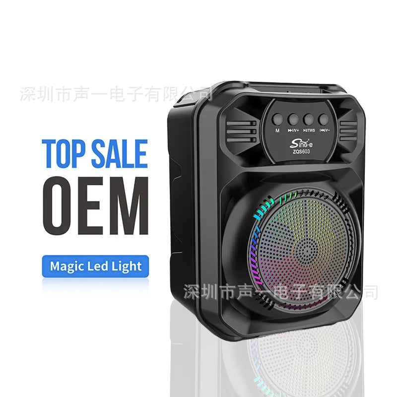 ZQS603 New Bluetooth Speaker Outdoor Portable Square Dance Audio Large Volume with Microphone Karaoke