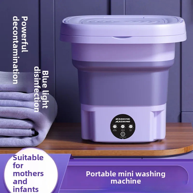 Portable Small Foldable Washing Machine with Spin Dryer For Socks Underwear Washer Household Mini Washing Machine EU Plug