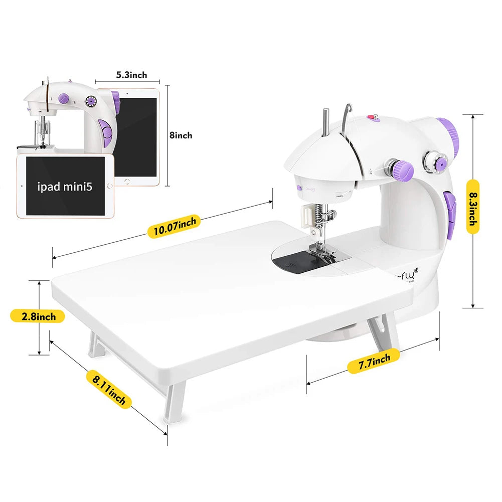 Mini Electric Handheld Sewing Machine 2022 Dual Speed Adjustment with Light Foot AC100-240V Double Threads Pendal Sewing Machine