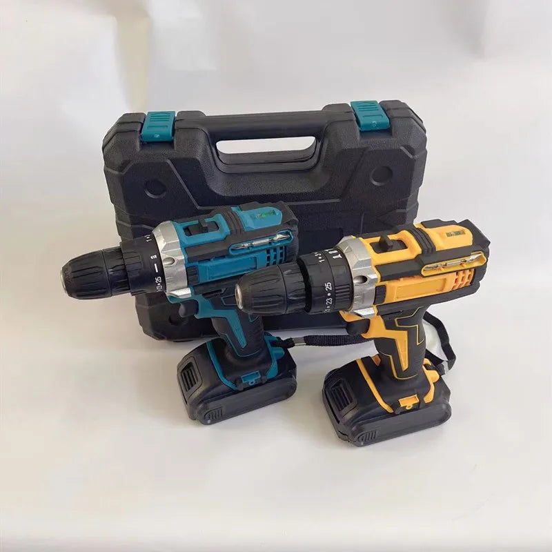 DW 21V lithium battery rechargeable drill 3 functions impact drill double speed hand drill multi-function household electric scr