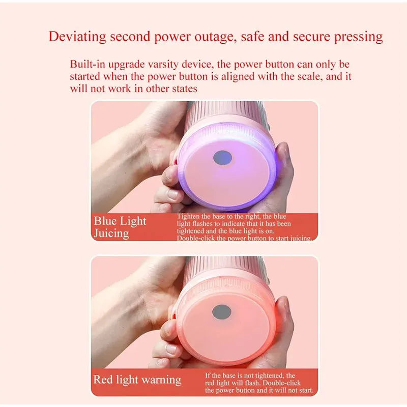 Mini Fast Juice Juicer Fresh Fruits Mixer Smoothie Bottle Handheld 6-blade USB Rechargeable Multifunctional Fruit Blender