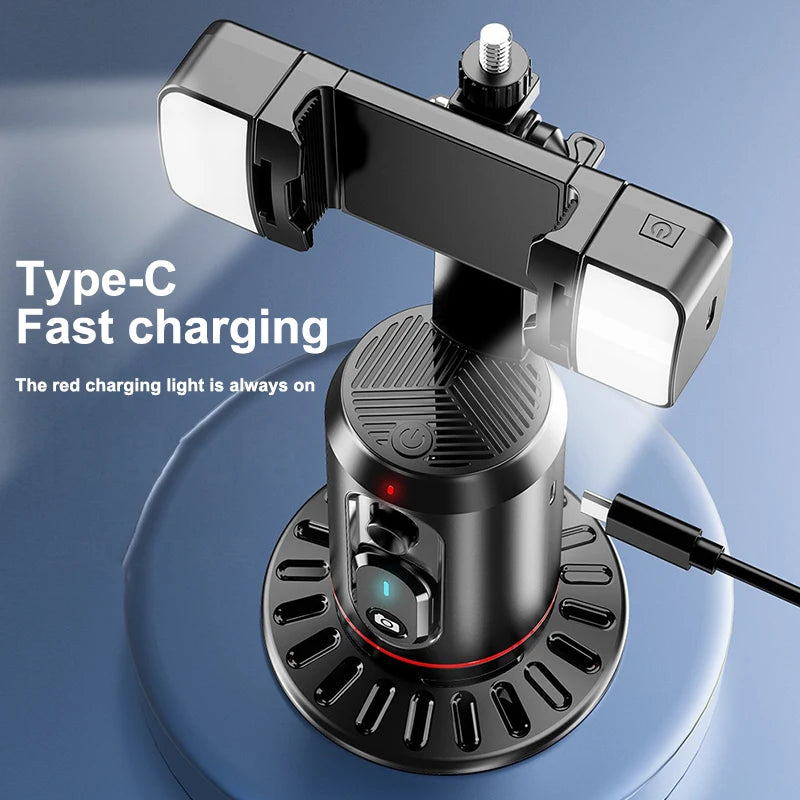 360° Rotation Gimbal Stabilizer AI Auto Face Tracking Phone Holder Desktop Tracking Gimbal With Remote For Live Vloging Video