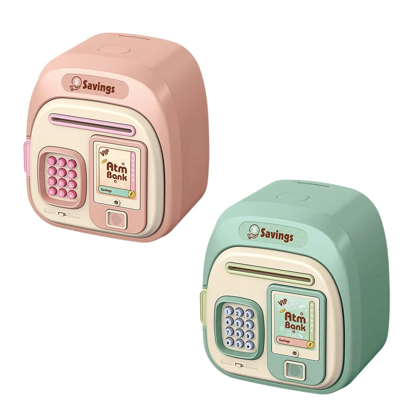 Electronic Piggy Bank, Double Mode Password Automatic Roll Cute Large Capacity
