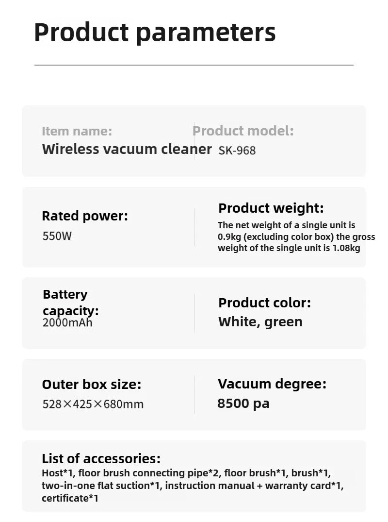 High-power Handheld Household Ultrasonic Cleaner Car And Home Vacuum Cleaner Wireless Vacuum And Mite Removal Vacuum Cleaner