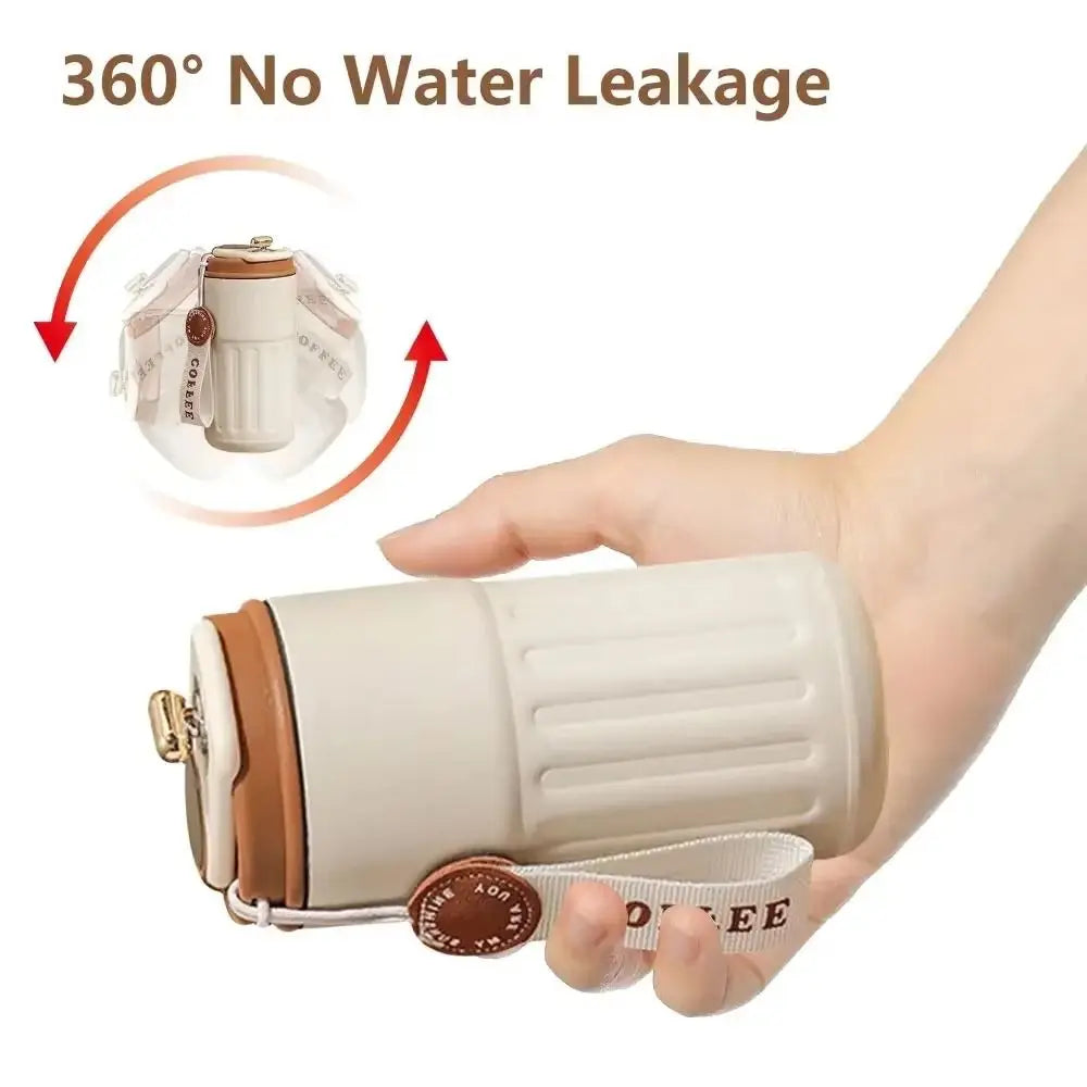 Vacuum Flask 450ML Thermal Water Bottle Creative Portable Coffee Thermos Cup Double Wall Digital Drinking Bottle Travel
