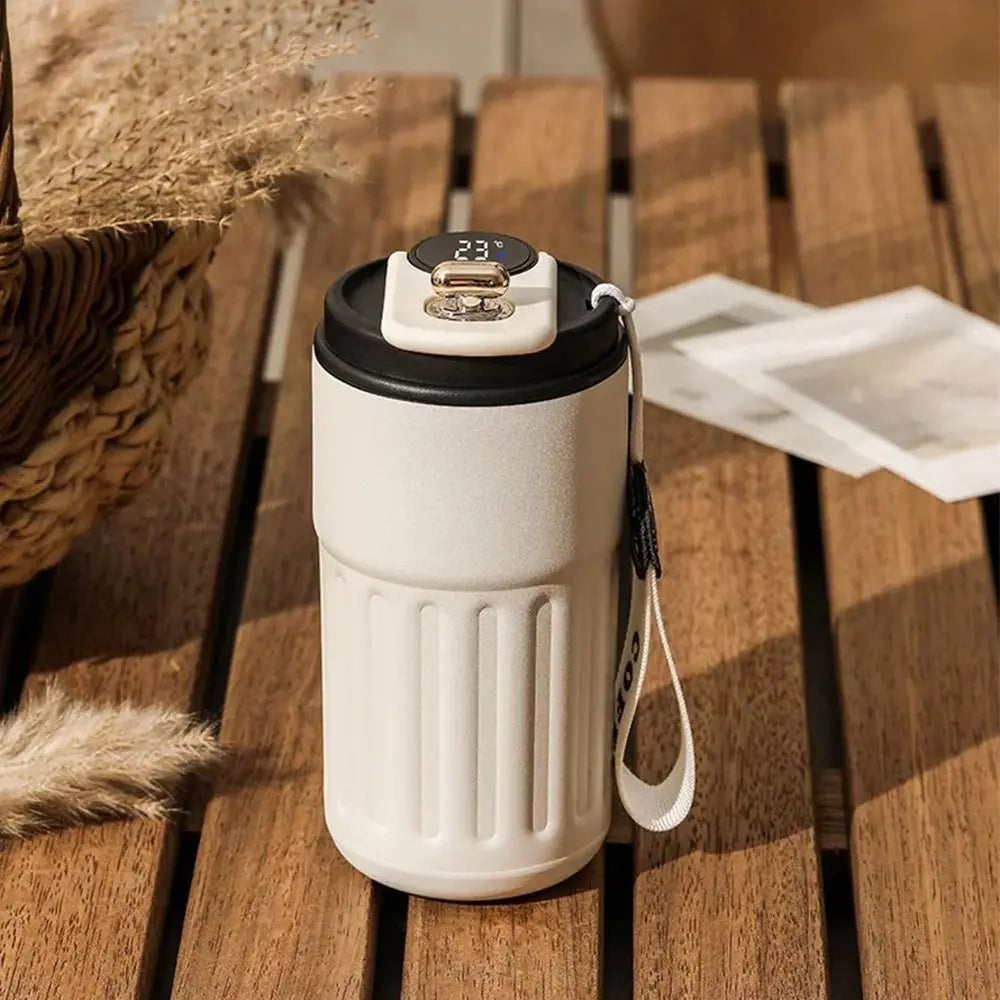 Vacuum Flask 450ML Thermal Water Bottle Creative Portable Coffee Thermos Cup Double Wall Digital Drinking Bottle Travel