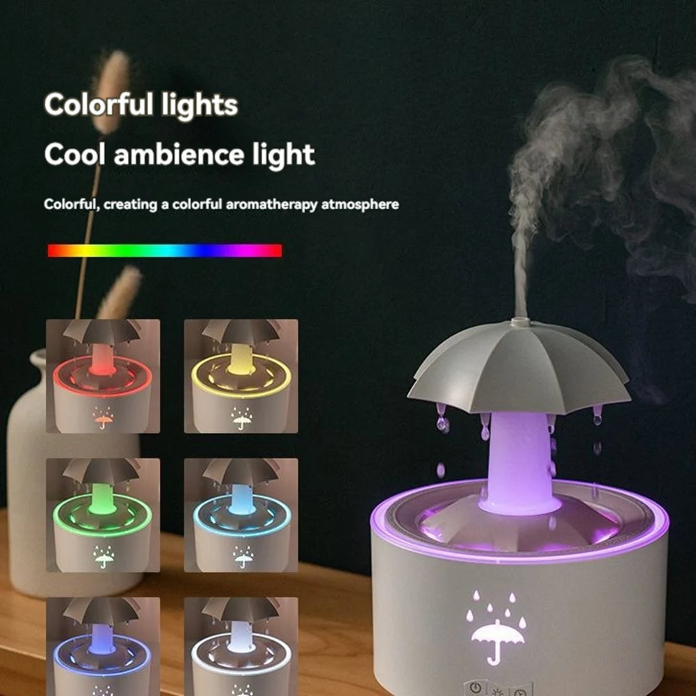 ABRG-Raindrop Humidifier For Bedroom Large Room Air Humidifiers & Aromatherapy Diffuser Quiet Humidifier With Light