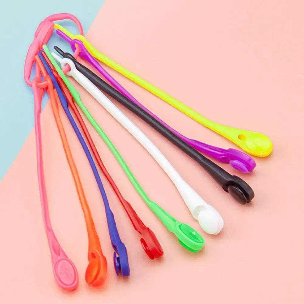12Pcs/set Stretch Silicone Shoelaces Creative Useful Lazy People's Shoelaces Bands Solid Color Sneakers Bands Shoe Accessories