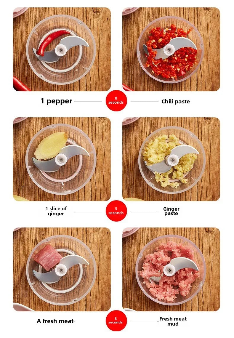 Mini Electric Garlic Chopper Meat Grinder Garlic Masher Machine Sturdy Durable Crushed Ginger Vegetable Crusher Baby Food Maker