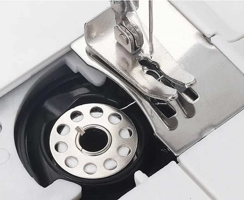 Mini Electric Sewing Machine Household Double Speed Sewing Machine with Night Light and Foot Pedal DIY Sewing Kit for Beginner