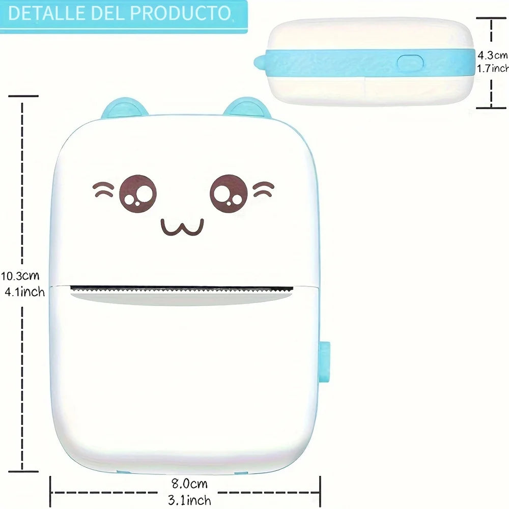 Mini Printer, Inkless Sticker Maker, Free Cut Small Pocket Printer, Wireless Mini Sticker Printer, Portable Thermal Printer