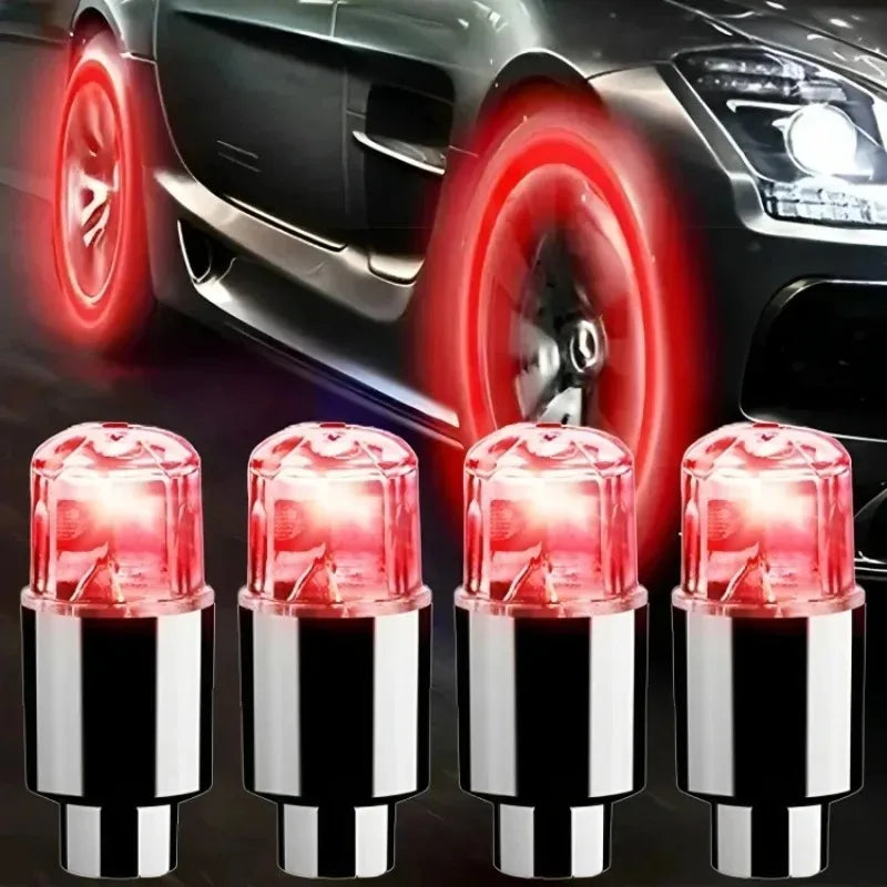 LED Tire Valve Light Universal Waterproof Wheel Decor Lamp Tyre Accessory for Car Motorcycle Bicycle Night Driving Safety Decor