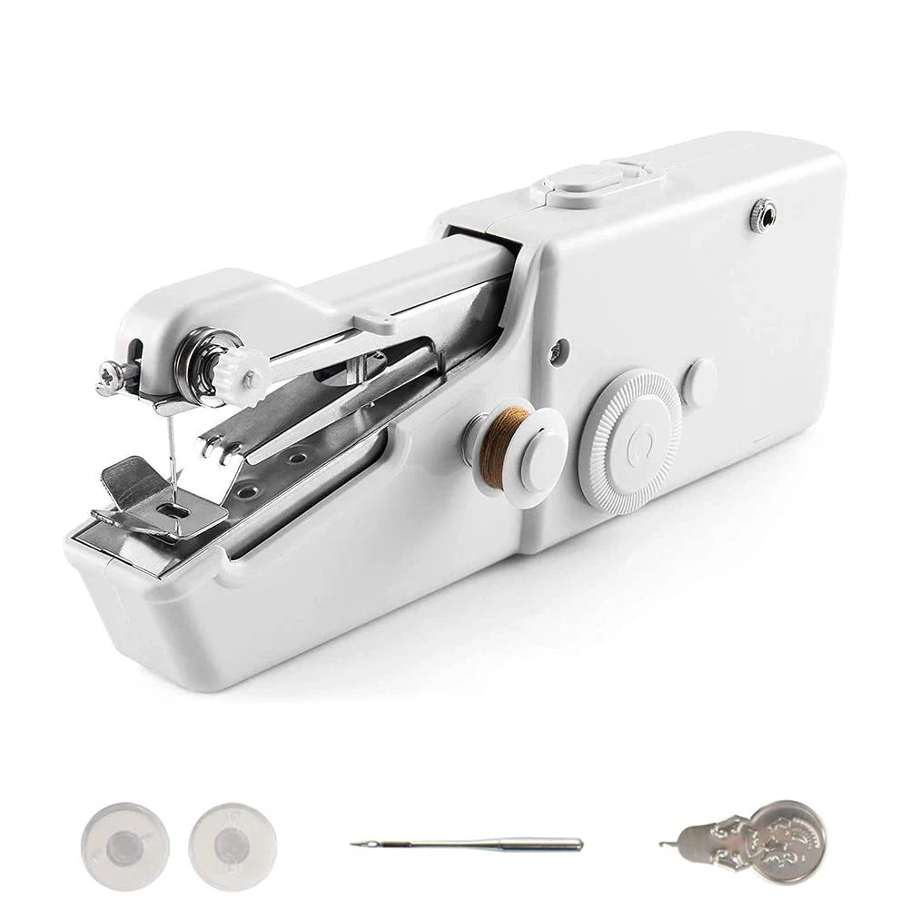 Mini Electric Handheld Sewing Machine 2022 Dual Speed Adjustment with Light Foot AC100-240V Double Threads Pendal Sewing Machine