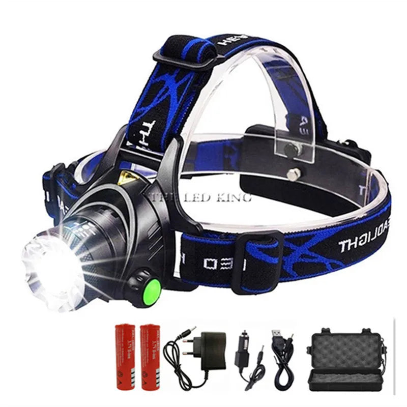 High Lumens Not ZOOM LED Headlight Headlamp LED T6 Head Lamp Flashlight Torch Head Light 18650 Battery For Camping, Fishing