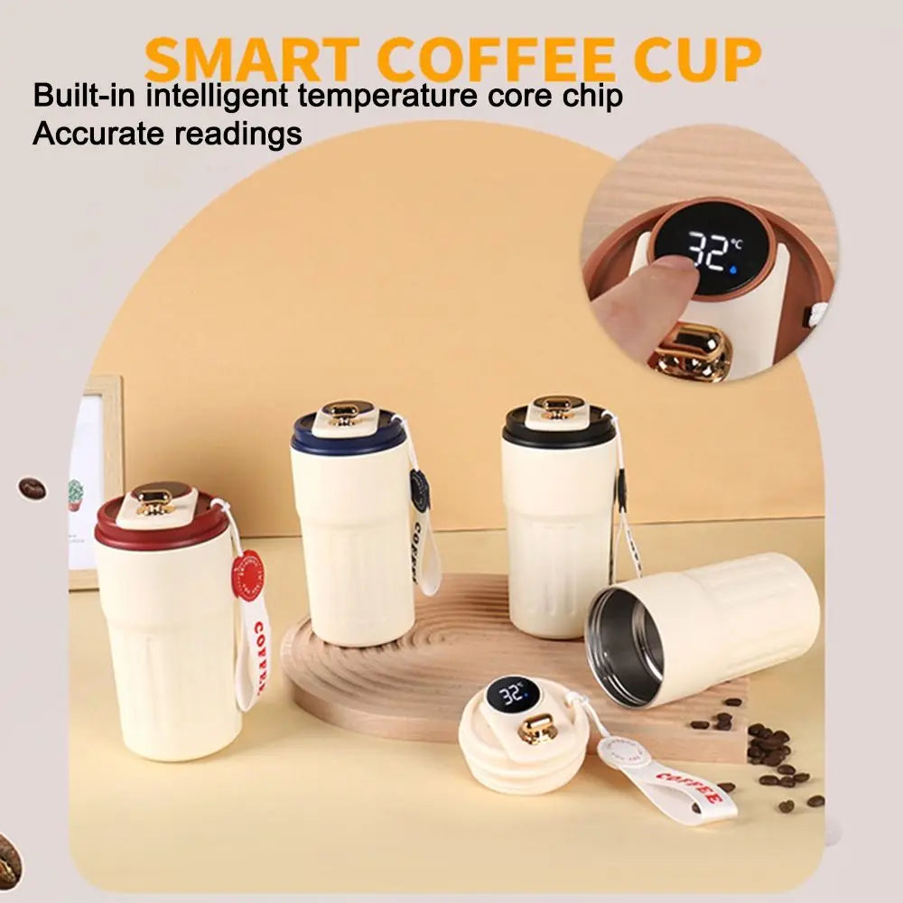 Vacuum Flask 450ML Thermal Water Bottle Creative Portable Coffee Thermos Cup Double Wall Digital Drinking Bottle Travel