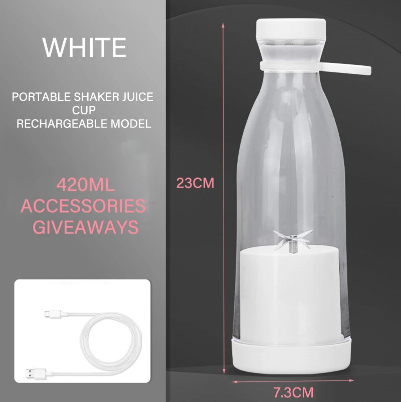 Mini Fast Juice Juicer Fresh Fruits Mixer Smoothie Bottle Handheld 6-blade USB Rechargeable Multifunctional Fruit Blender