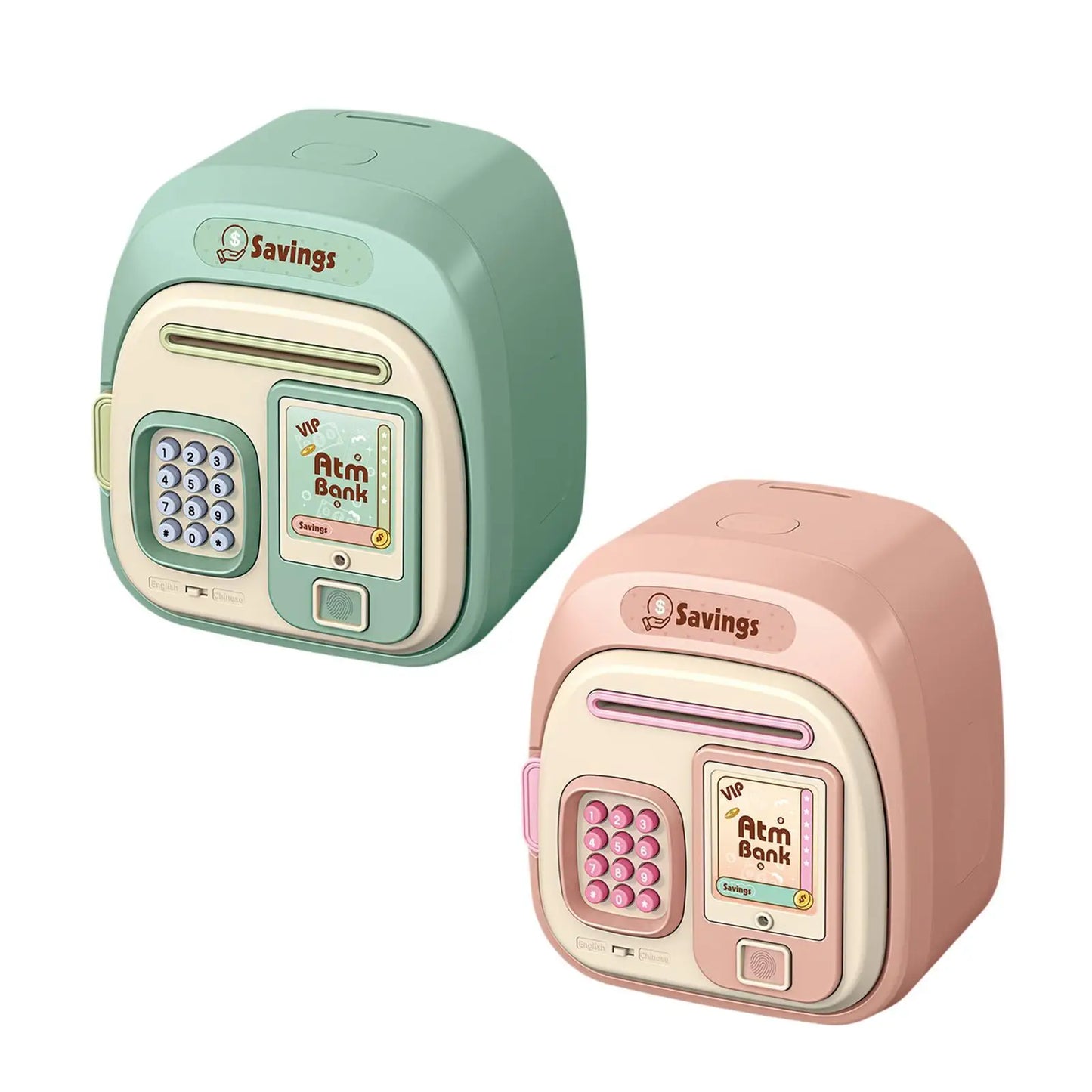 Electronic Piggy Bank, Double Mode Password Automatic Roll Cute Large Capacity