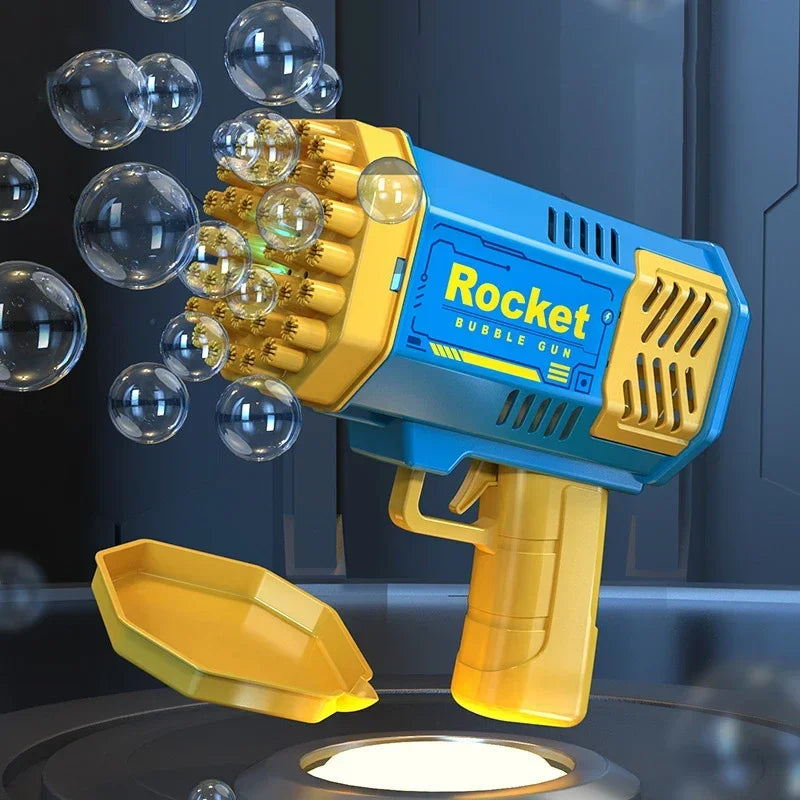 76 Hole Rocket Launcher Handheld Portable Electric Automatic Bubble Gun for Boys and Girls （Without Bubble Water）