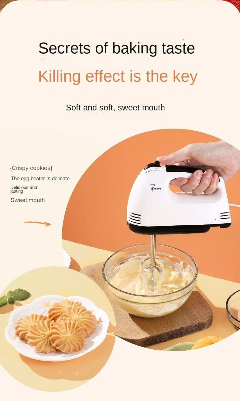 Handheld electric egg beater Blender household automatic mixer egg white and cream beater mini 7-speed Frother for milk Coffee