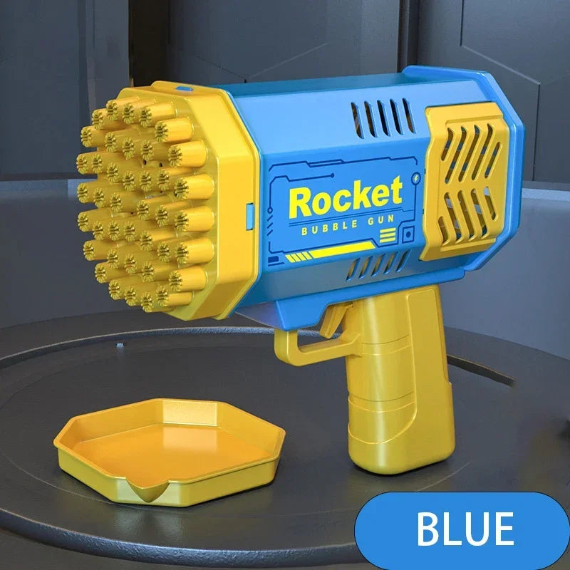 76 Hole Rocket Launcher Handheld Portable Electric Automatic Bubble Gun for Boys and Girls （Without Bubble Water）