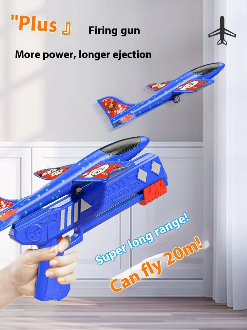 Airplane toy boy, rubber band powered fighter jet, hand thrown space model simulation, model assembly, handmade production