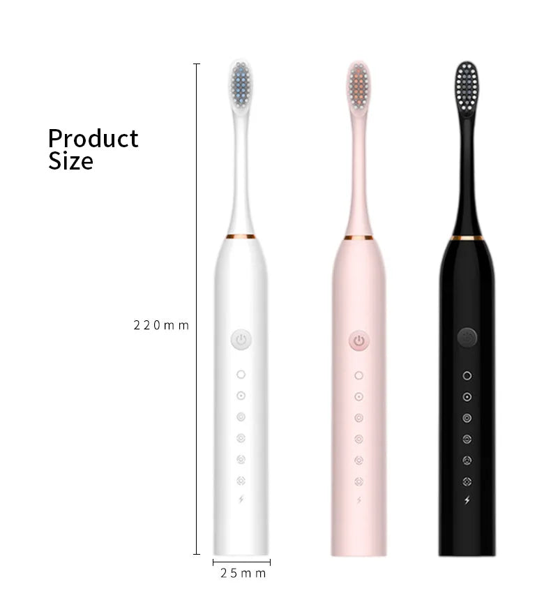 6 Clean Modes Sonic Electric Toothbrush USB Rechargeable Massage Relax Tooth Brush Adult Washable Teeth Whitening Cleaning Brush