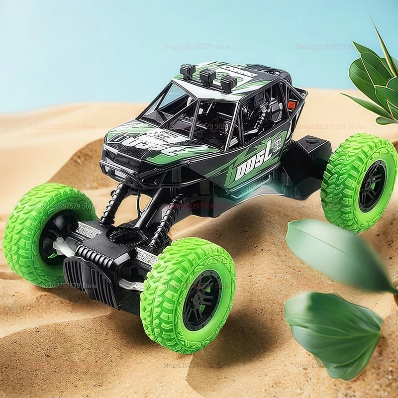 New Remote Control Car With Colorful Flashing Lights, Rubber Wheels, Off-road Toy Car Suitable For Christmas Children's Gifts