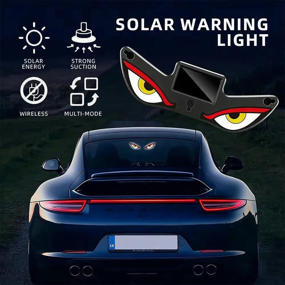 For Vehicle Decor Car Interior Solar Dynamic Evil Eye LED Expression Light Warning Light Truck Suction Cup Mount Eye Light