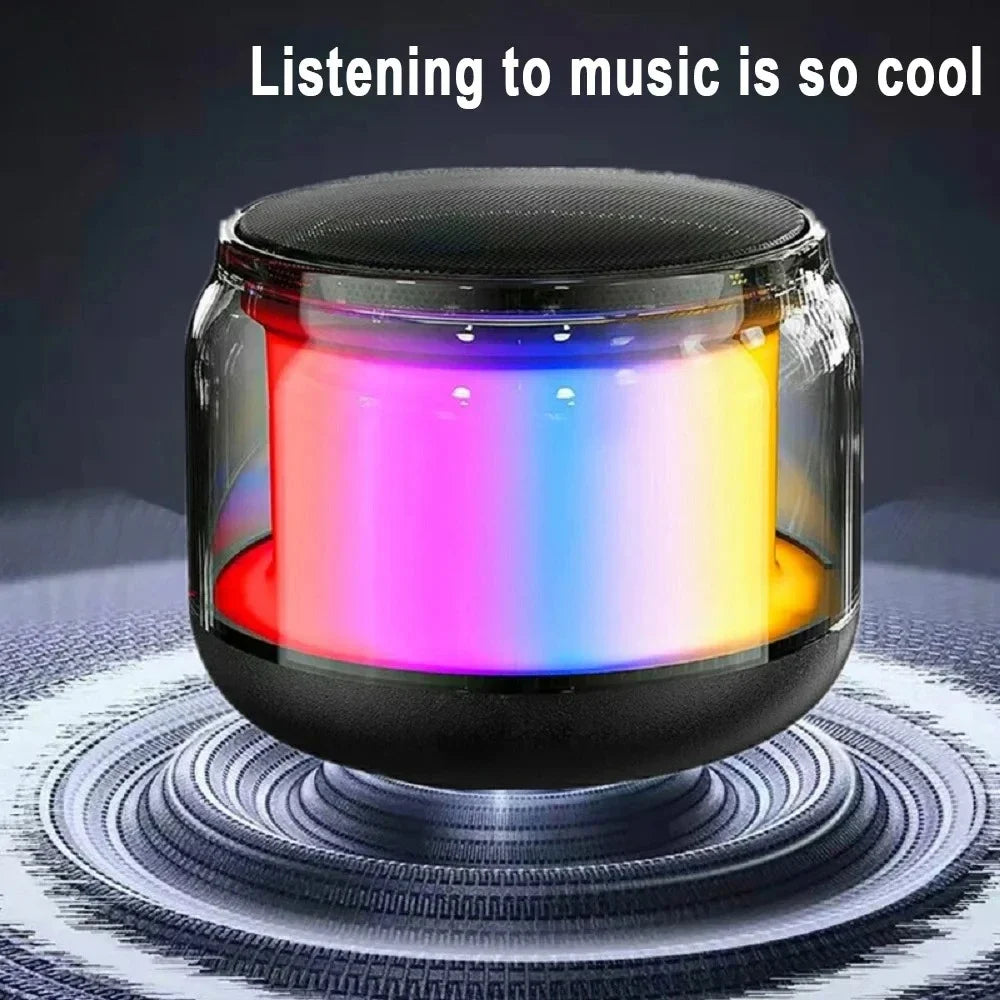 Mini Compact TWS Wireless Bluetooth 360° Speaker Soundbar with LED Lights for Travel Outdoor Activity And Home Use