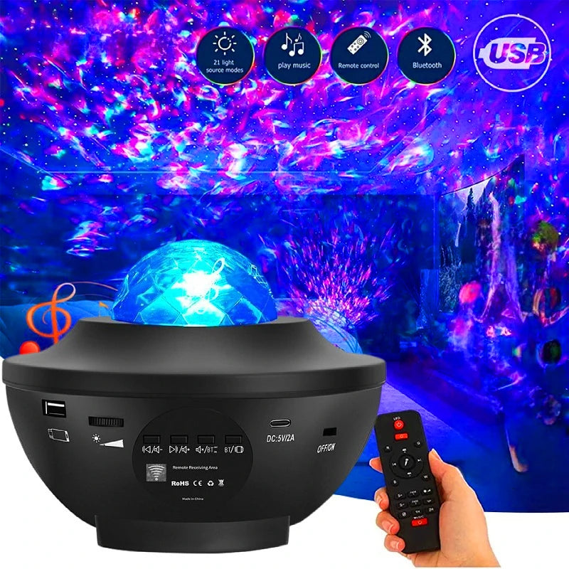 Water mark lamp projection dream aurora borealis projection laser lamp sky star Bluetooth music atmosphere night light star lamp