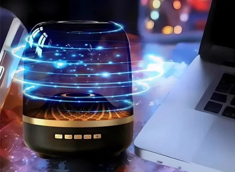 Qisheng Wireless Bluetooth Smart Speaker LED Multi Light Subwoofer TF Card USB Flash Drive FM Radio Home Desktop Decoration