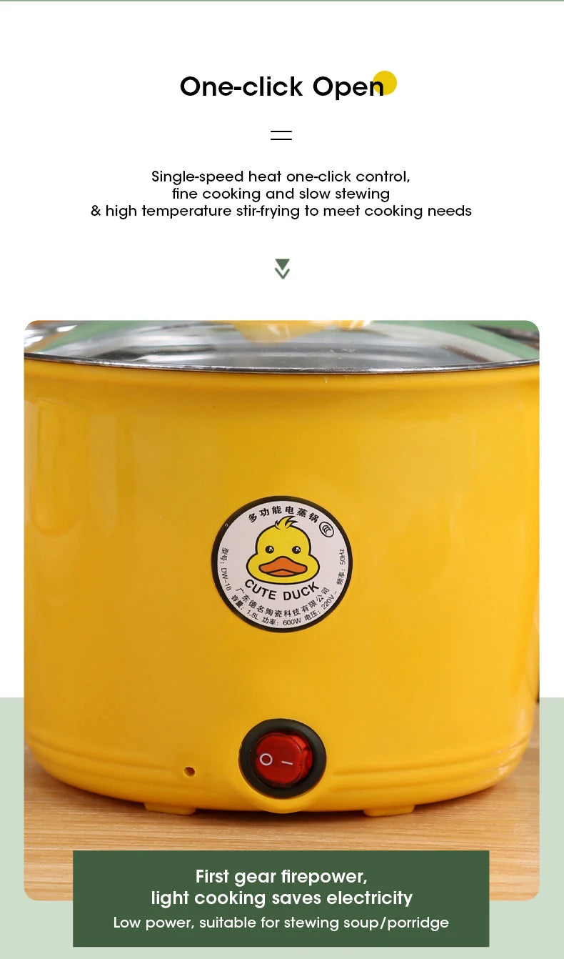 Mini Electric Cooking Machine Hot Pot Non-stick Cooking 1-2 People Single Household Pan Multifunction Electric Cooker for Home