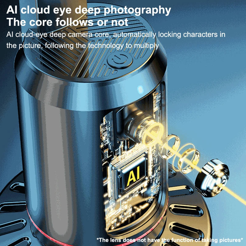 360° Rotation Gimbal Stabilizer AI Auto Face Tracking Phone Holder Desktop Tracking Gimbal With Remote For Live Vloging Video