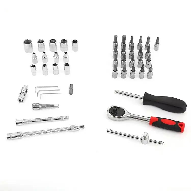 46 Pcs Hand Screwdriver Socket Set Tool Kit With Carbon Steel Bits Customizable Mechanic Tools Set Box