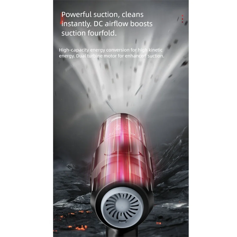 5000Pa Suction Car Vacuum Cleaner High Power 1500mAh Cordless Auto Vacuum Super Suction Multifunctional Wireless Dust Blower